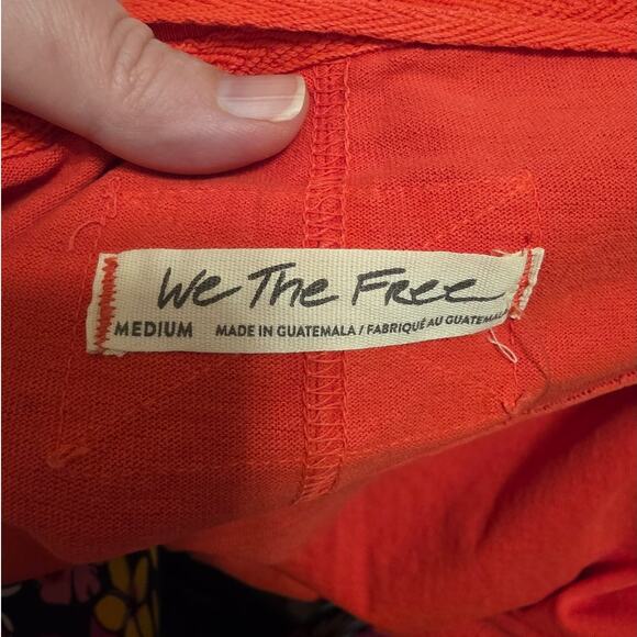 Free People We The Free Red Oversized Devon Tee Shirt Size Medium NWOT - Picture 6 of 6